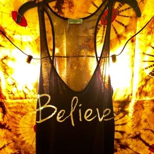 Woman’s Flowy Sheer Back Loose Fit Tank Top